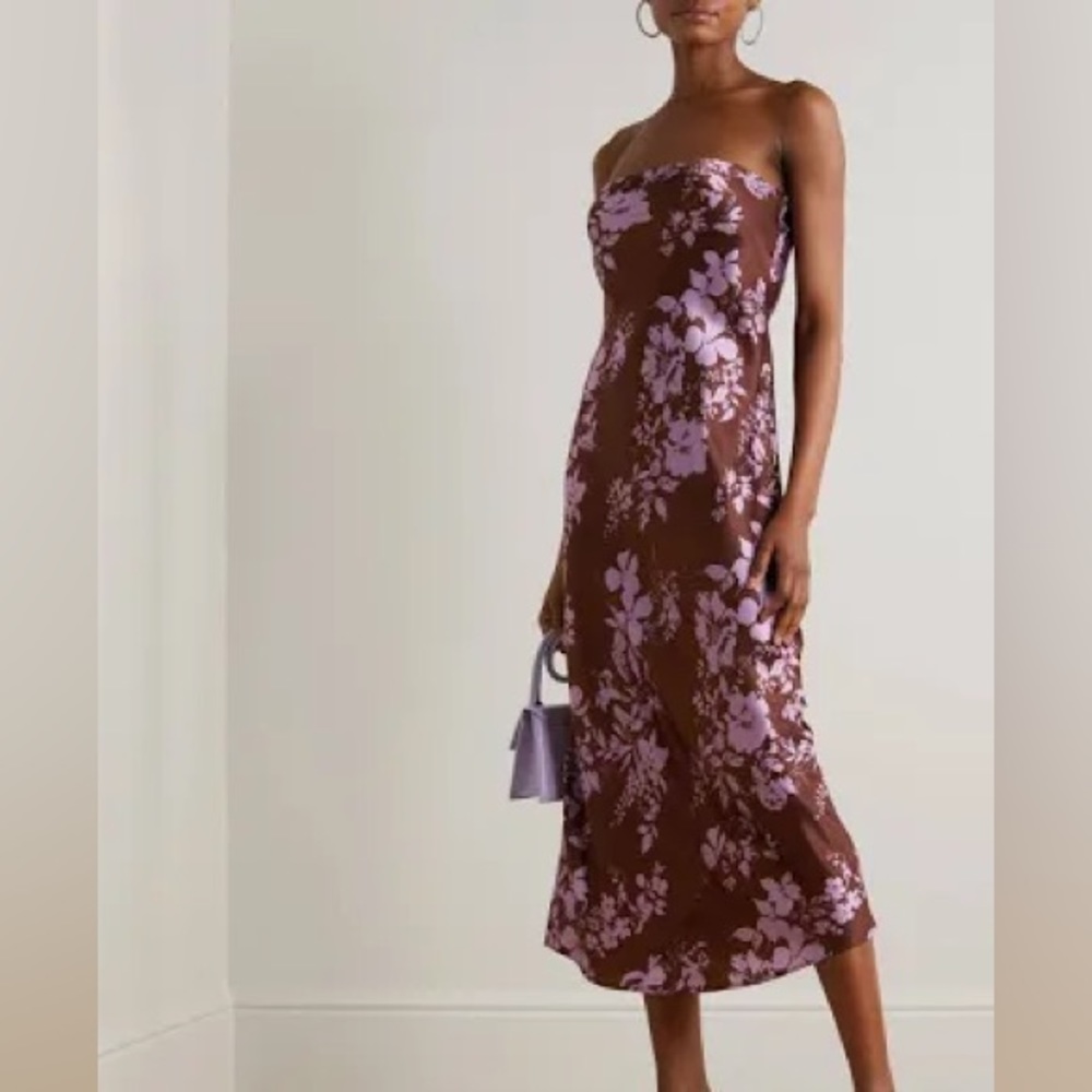 Reformation Joanne Strapless Floral — NWT